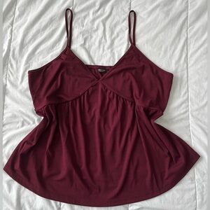 SHEIN Maroon Fitted Tie Front Camisole